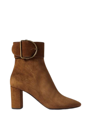 Charlie Buckled Suede Ankle Boots - Brown