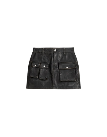 Distressed faux leather cargo mini skirt - New - Women | Bershka
