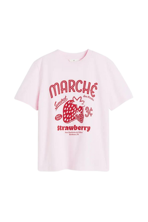 Cotton T-shirt - Pink/strawberry - Ladies | H&M US