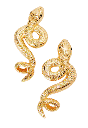 Gold Oversized Twisted Snake Earrings | PrettyLittleThing USA