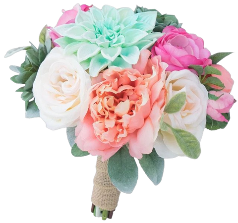 Coral Wedding Bouquet, Peach Bouquet, Rustic Bouquet, Mint Wedding Bouquet, Peony Bouquet, Bride Bouquet, Wedding Bouquet, Teal Bouquet