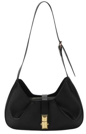 Women's Fashion Classic Ruched Design Metal Panel Underarm Shoulder Bag In BLACK | ZAFUL 2023