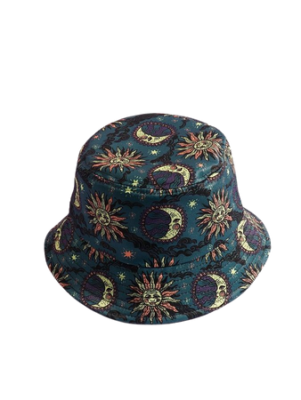 hippie sun moon bucket hat