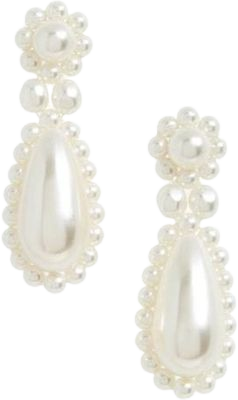 Simone Rocha Faux Pearl Drop Earrings in White