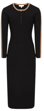 Rosanna Black/Camel Side Stripe Knitted Midi Dress – REISS