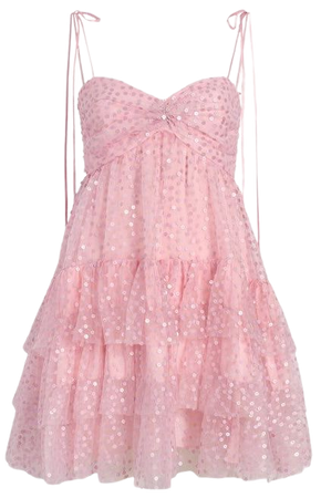 bubblegum pink glitter ruffle summer dress
