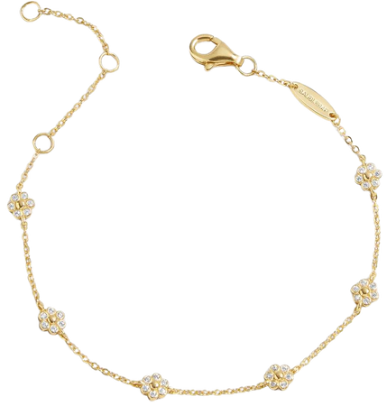 Daisy 18K Gold Bracelet - Clear Flower – 18K Gold Plated Sterling Silver, Cubic Zirconia stones – BaubleBar