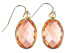 peach oval drop earrings