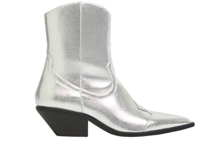 Cowboy high-heel ankle boots - Shoes - Woman | Bershka