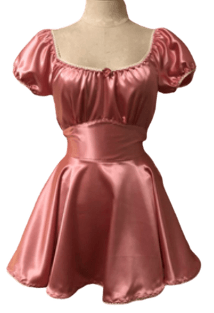 pink satin babydoll dress