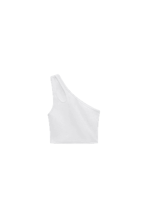 ASYMMETRICAL RIB TOP - White | ZARA United States