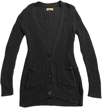 hollister black knit button up cardigan sweater