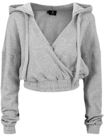 Grey Drowsy Cropped Hoodie