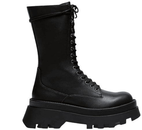 Lace-up boots with track sole - pull&bear