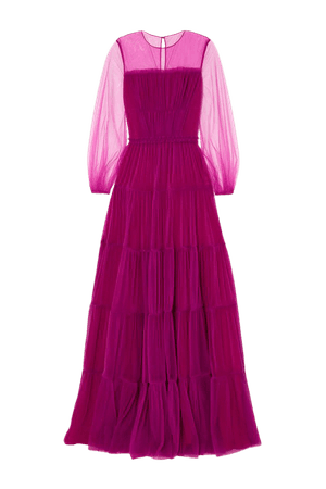 Pink Tiered pleated tulle gown | Ralph & Russo | NET-A-PORTER
