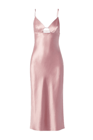 Cutout Silk-satin Midi Dress - Blush