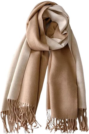 PFLife Cashmere Scarfs for women Wool Scarf Christmas Gift Box 80 * 20 Inches Double-sided Style beige scarf Tassels Winter Thick Oversized Scarves Wraps (Camel) at Amazon Women’s Clothing store