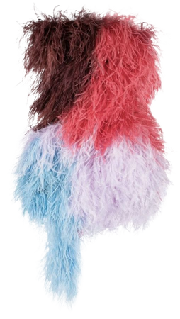 $6057.00 The Attico Keri Feather-Embellished Minidress