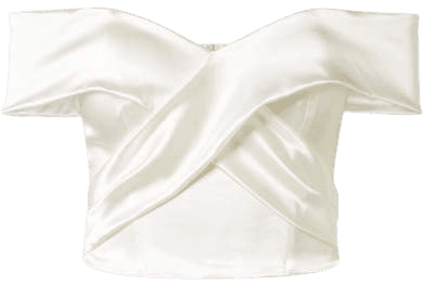 Halfpenny London - Kelly Off-the-shoulder Stretch-duchesse Satin Bustier Top - White