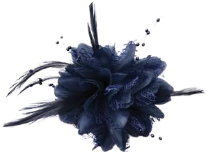 Caprilite UK Online | Dark Navy Blue Classic Flower Fascinator - Clip, Band Pin Corsage