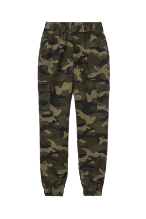 Twill Cargo Pants - Khaki green/patterned - Ladies | H&M US