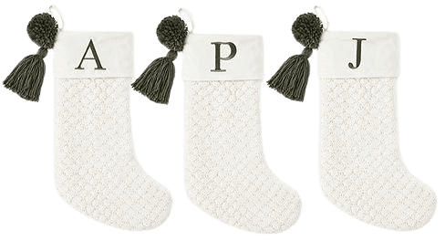 North Pole Trading Co. Oslo Ivory Knit Monogram Christmas Stocking Collection - JCPenney