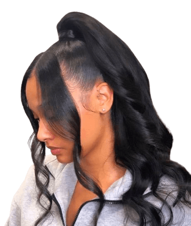 high ponytail w curls