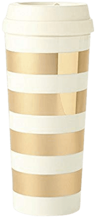 Gold stripe coffee cup