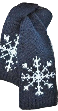 blue scarf with snowflakes