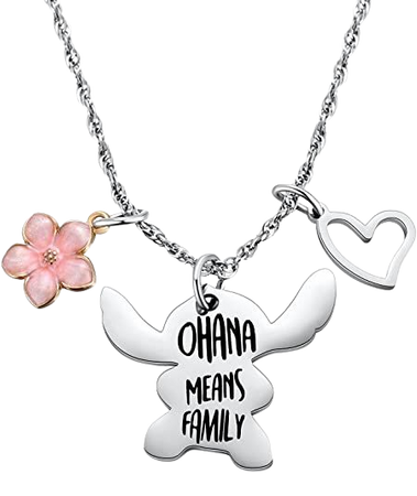 Amazon.com: Ralukiia Ohana Means Family Necklace Stitch Necklaces Jewelry Gifts for Girls Lilo Fans: Clothing, Shoes & Jewelry