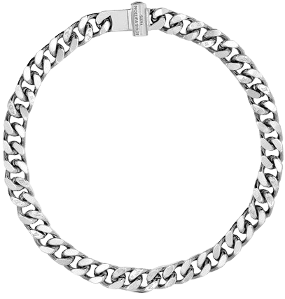 louis vuitton monogram silver chain necklace