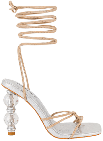 Jeffrey Campbell Bijouxx Heel in Nude Suede Silver | REVOLVE