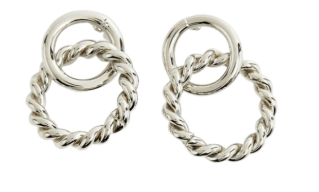 Silver Linked Circle Earrings | New Look