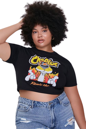 Plus Size Cheetos Graphic Cropped Tee