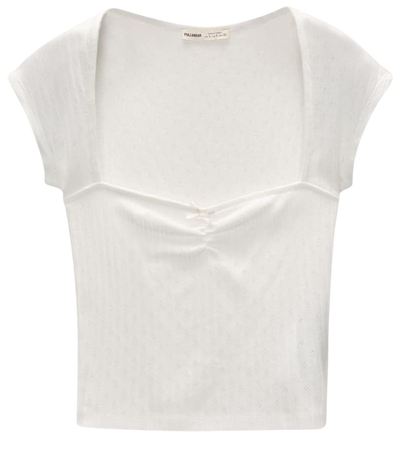 Short sleeve openwork T-shirt - pull&bear
