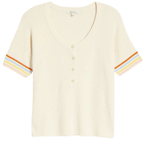 Madewell Rainbow Stripe Henley Sweater | Nordstrom
