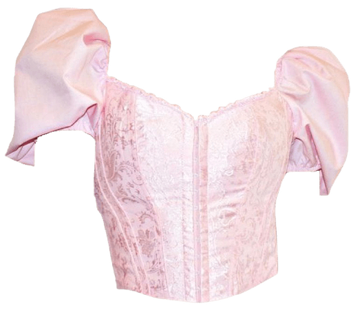 pink vintage puff sleeve corset top