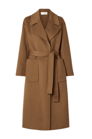 Belted Wool-blend Felt Coat - Light brown