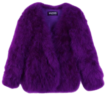 Purple faux fur coat