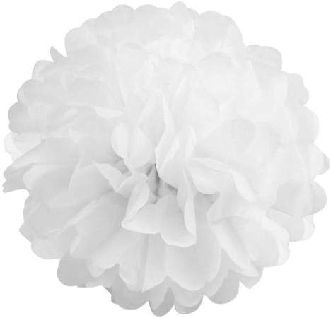 16" White Paper Tissue Pom Pom Flower decoration