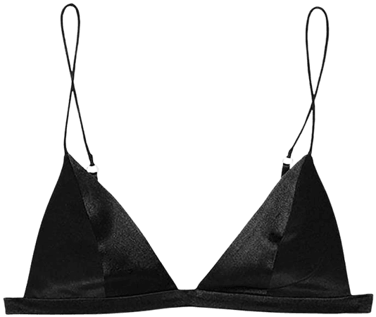 Women's Silk Satin Triangle Wire Free Bra, Sexy Bralette Top, Breathable Non-Underwire Bra (Small, Black) at Amazon Women’s Clothing store