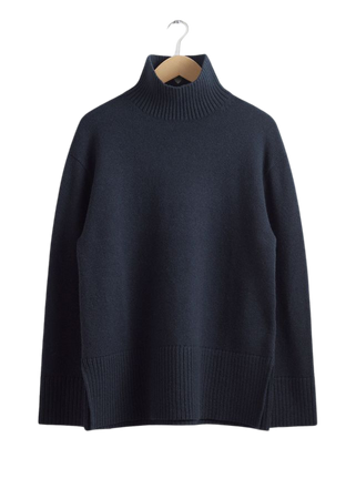 Oversized Turtleneck Merino Sweater - Navy - Turtlenecks - & Other Stories US