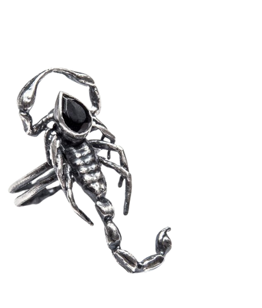 Selket: Small Scorpion Ring with Onyx – Blood Milk Jewels