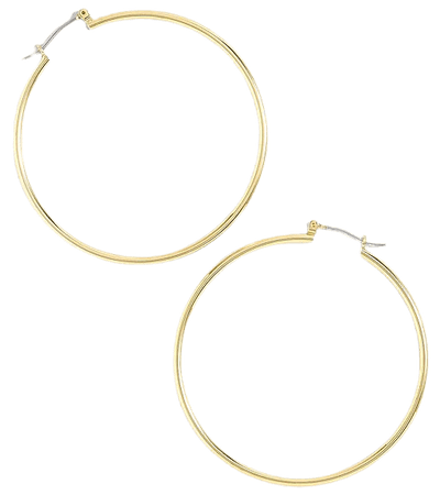J.Crew: Antique-gold Hoop Earrings For Women