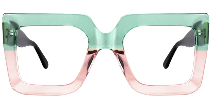 pink/green glasses