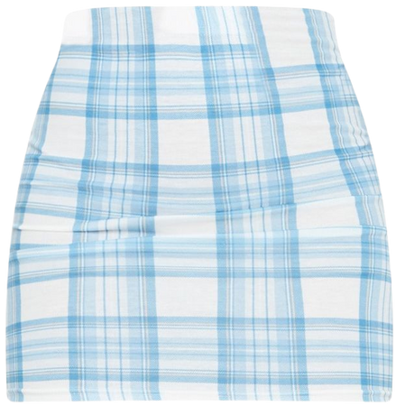 Baby Blue Check Mini Skirt | Skirts | PrettyLittleThing