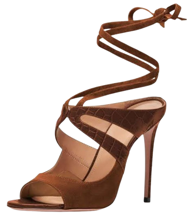brown strappy heels