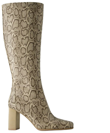 Animal print block heel boots - Shoes - Women | Bershka