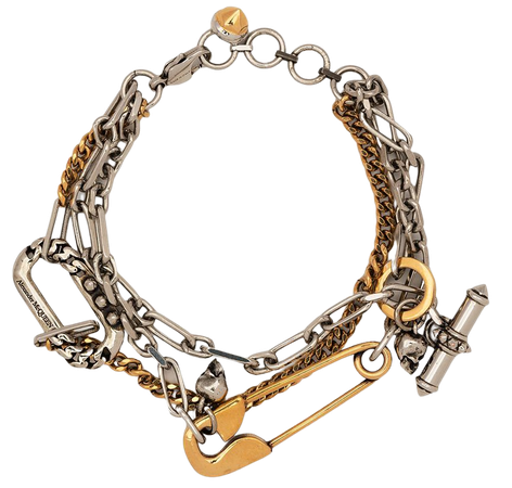Alexander McQueen Safety Pin multi-chain Bracelet - Farfetch