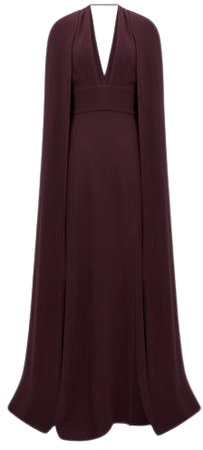 Reiss Burgundy Grace Maxi Dress With Cape | REISS USA